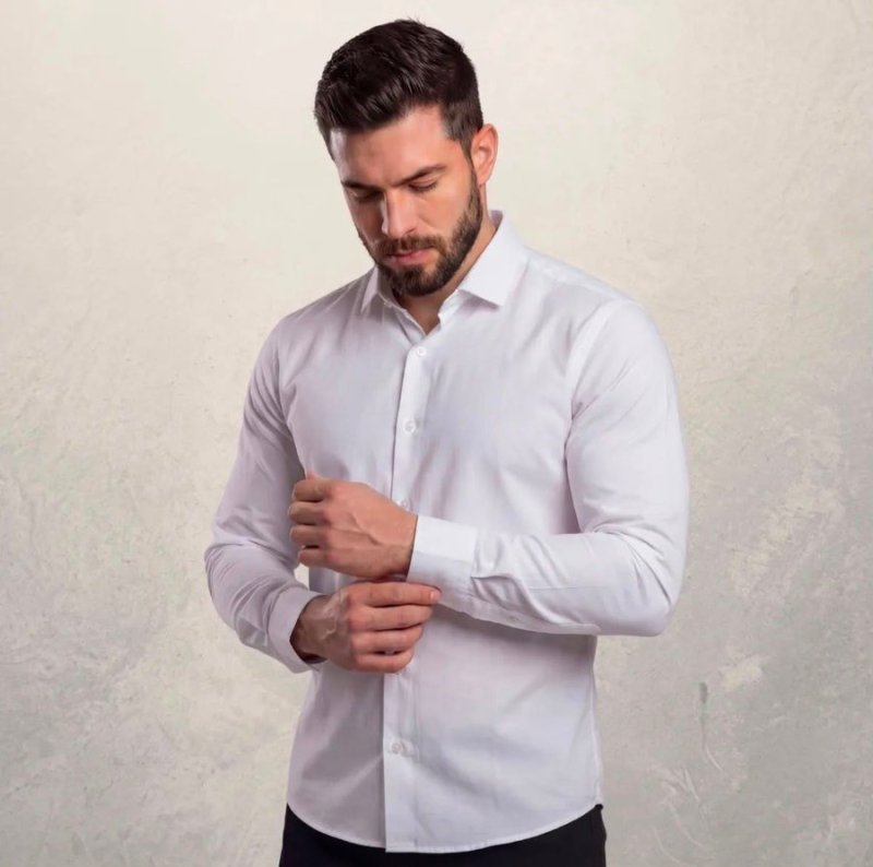 Camisa Social Masculina Manga Longa (6 cores)