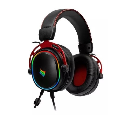 Headset Gamer Pichau Vega Pro, Preto e Vermelho