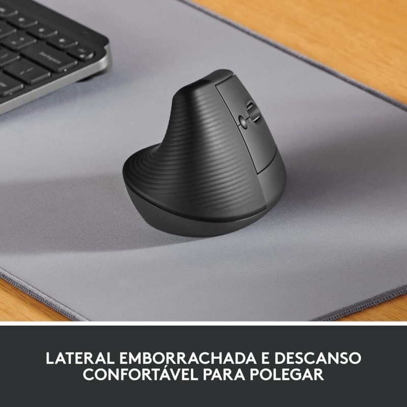Logitech Lift Vertical - Mouse Ergonômico Sem Fio