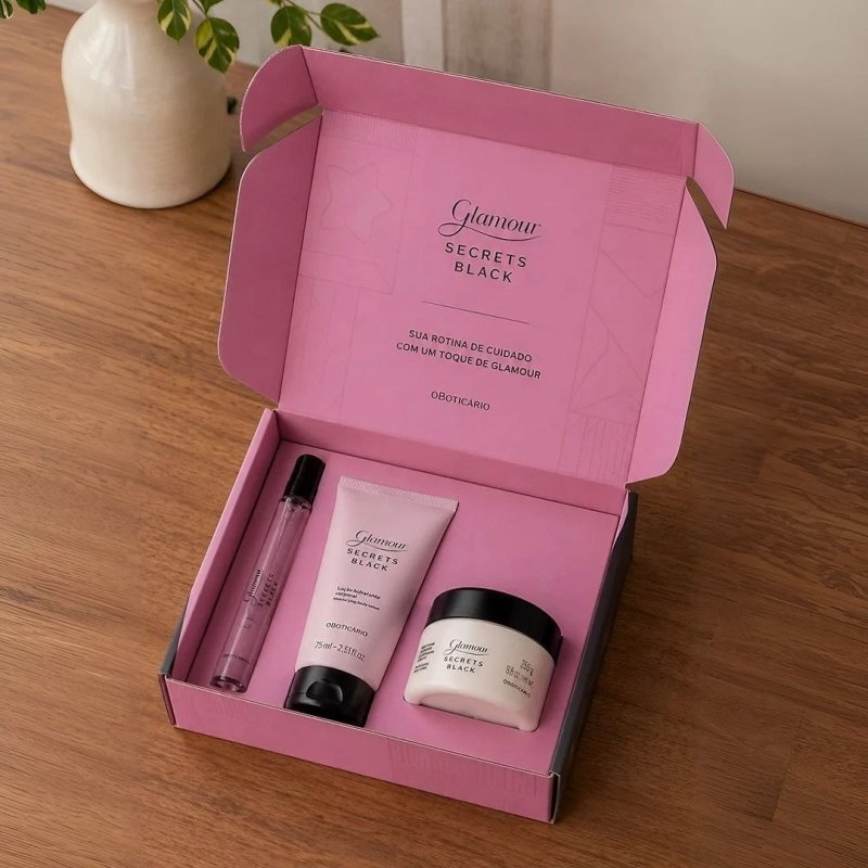 Kit Glamour Secrets Black O Boticário Feminino 3 Produtos