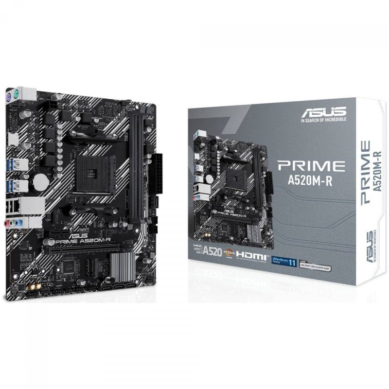 Placa Mãe Asus Prime A520m-r Am4 Ddr4 M.2 Chipset A520 Hdmi Preto