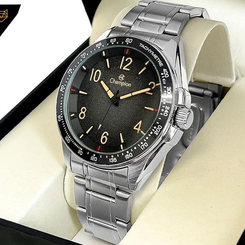 Relógio Champion Masculino Prata Prova Dágua Original Luxo