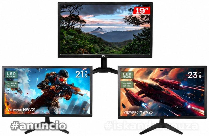 Monitor 19 Polegada Led Hd 60hz Vx190x Pc Jogo