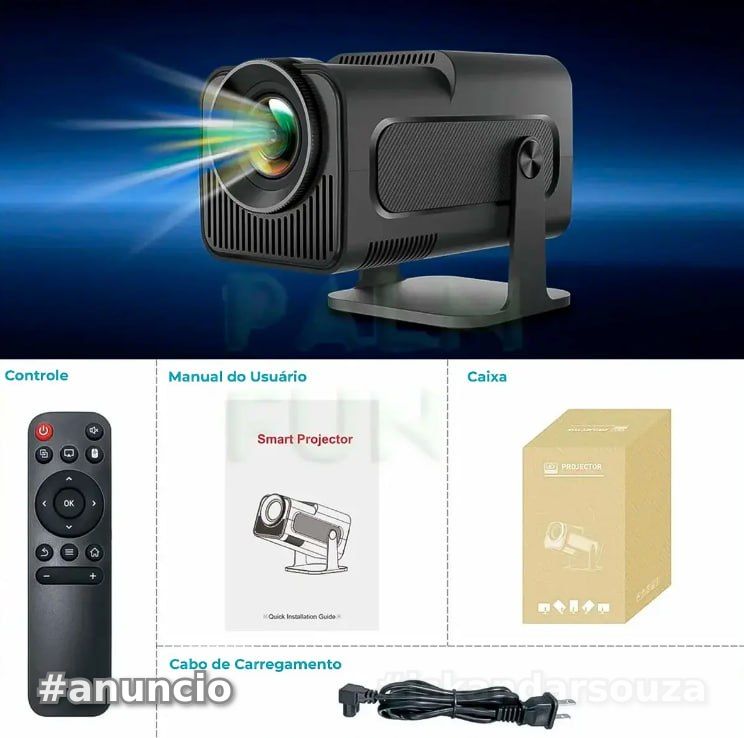 Projetor HY320 Davely Smart - Android Full HD 1920x1080 Bluetooth Wi-fi