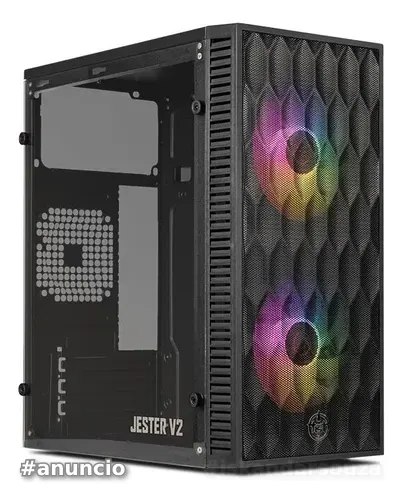 Gabinete para jogos TGT Jester V2 com 2 ventiladores cor Preto
