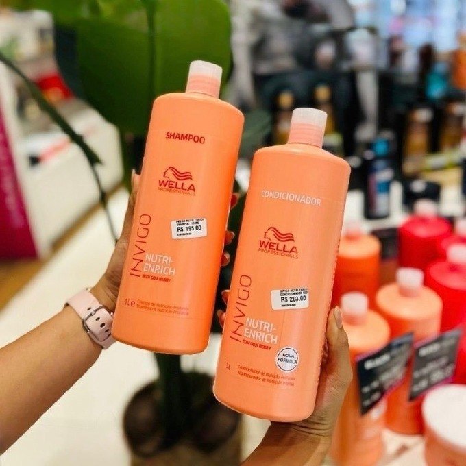 Kit Wella Pro Invigo Enrich Shampoo 1L + Condicionador 1L
