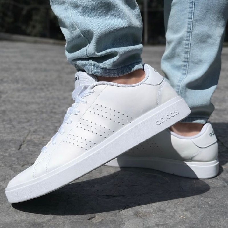 Tênis Casual Masculino Advantage Base 2.0 adidas Cloud White/collegiate Green Liso 41 Br