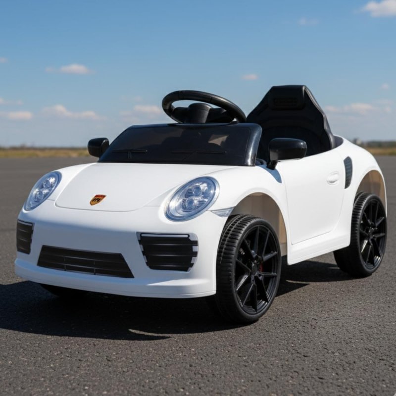 Carro Elétrico 12V Infantil com Luz Som e Controle Remoto - Branco