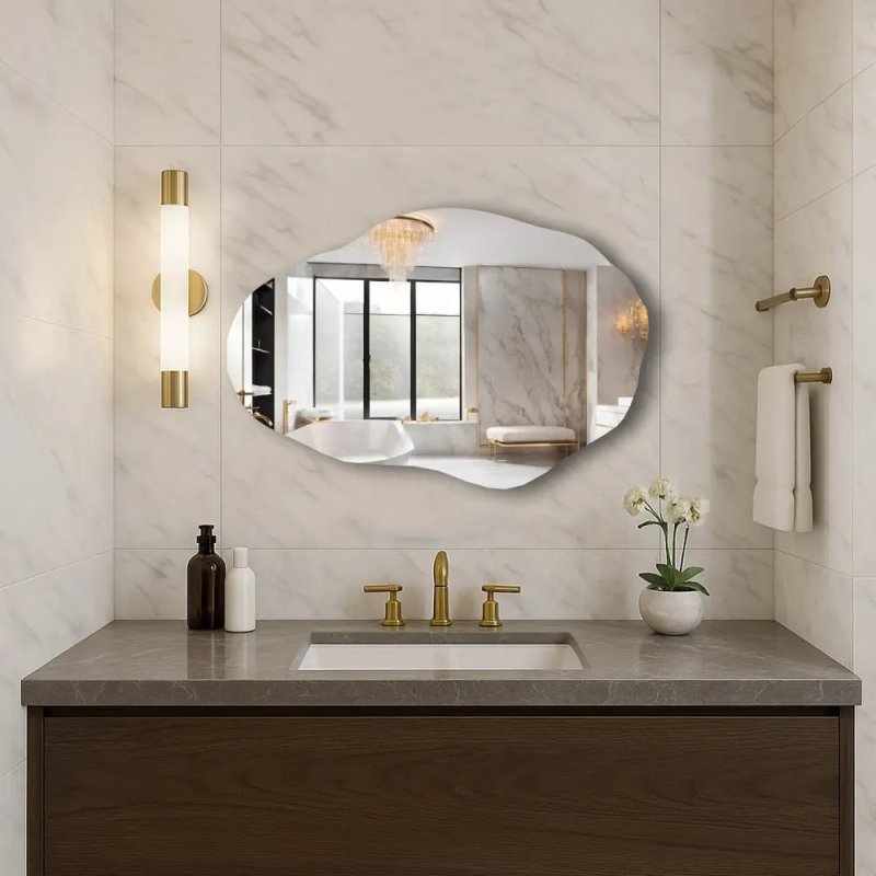 Espelho Orgânico 70cm Decoração Lapidado Design Luxo