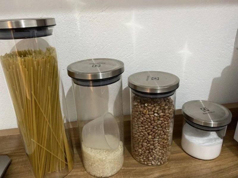Conjunto 4 Potes Herméticos De Vidro Tampa Inox Electrolux