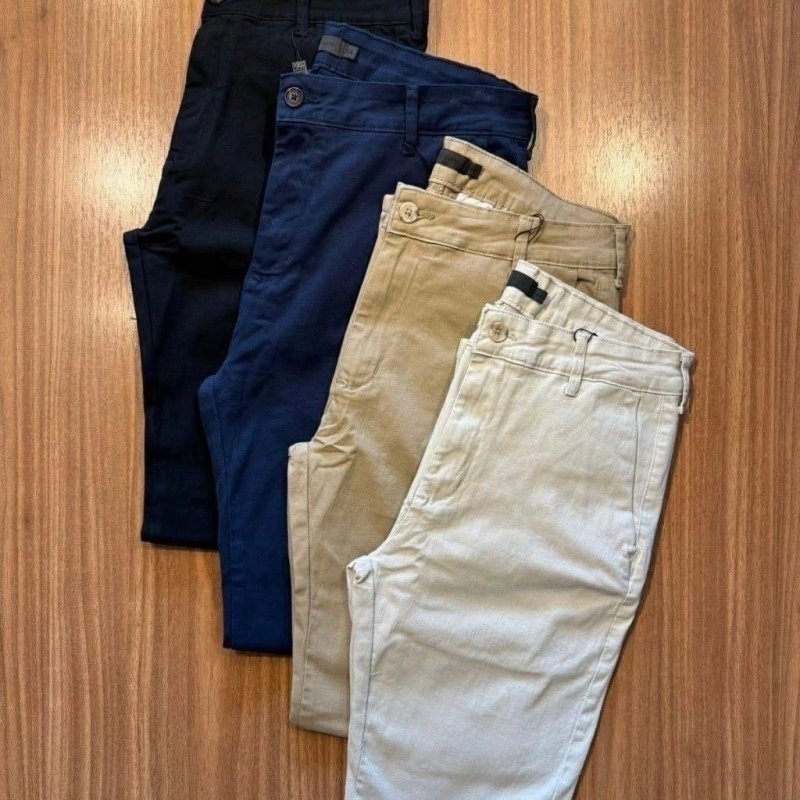 Calça Sarja Masculina Alfaiataria Bolso Faca Tradicional
