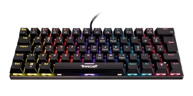 Teclado Mecanico TGT Sherman V3 C1, Rainbow, ABNT2, Switch Vermelho, Preto