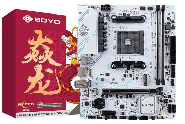 Placa mãe Soyo B450M am4 branca
