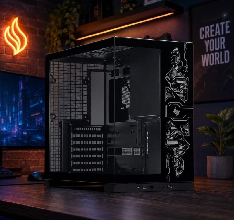 Gabinete Gamer Pichau Cypher, Mid-Tower, Lateral de Vidro, Preto