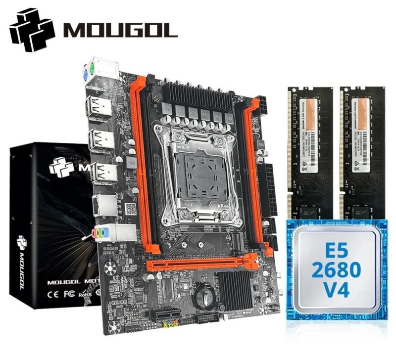 Kit X99 placa-mãe MOUGOL X99 + Xeon E5 2680 V4