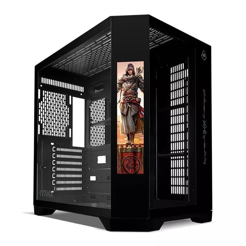Gabinete Gamer Mancer CV700X, Mid-Tower, Com Tela LCD, Lateral de Vidro, Preto