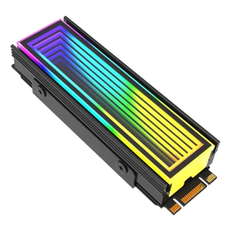Dissipador SSD M.2 2280 NVMe Delta-CN510 ARGB 5V 3 Pinos Aura Sync