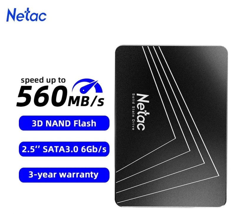 Netac SSD SATA 128GB e 256GB para desktop e portátil