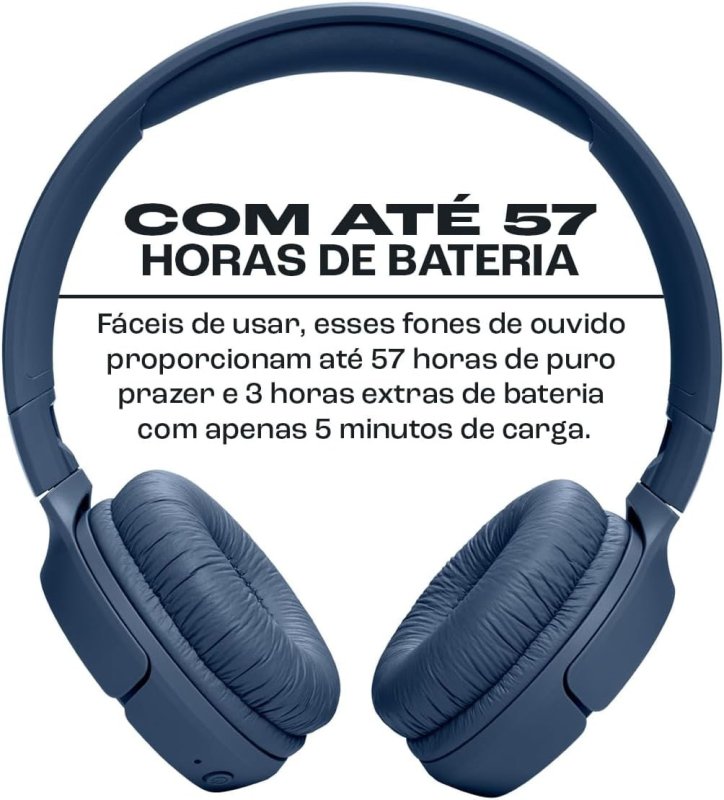 JBL Tune 520BT - Fone On-ear Bluetooth Sem Fio - Azul