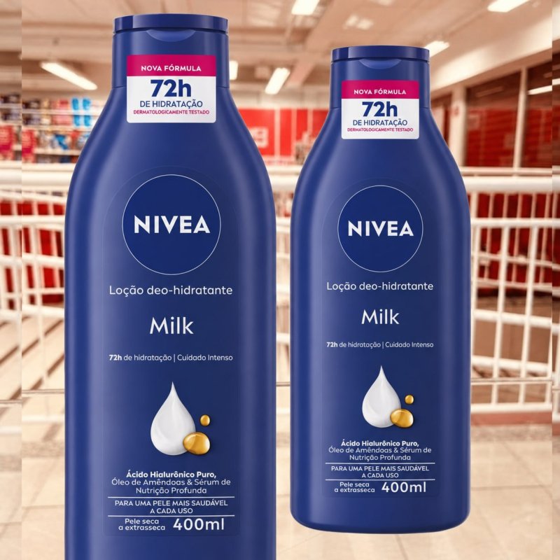 Loção Nivea Body Milk Hidratante Pele Seca Extrasseca - 2 Unidades