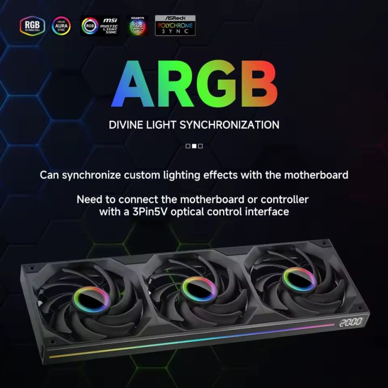 Jungle Leopard 360mm ARGB PWM PC Cooling Fan