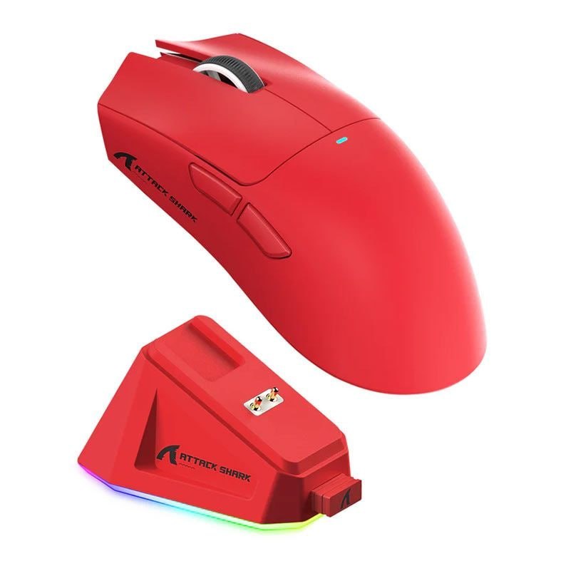 Attack Shark X11 Mouse com Modo triplo e base de carregamento magnético