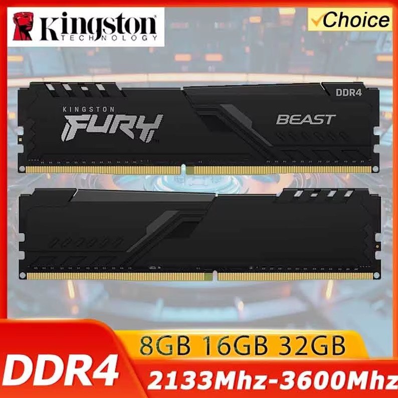 Memória RAM Kingston Fury Beast de 8GB DDR4