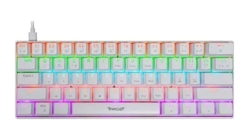 Teclado Mecanico TGT Sherman V3 C1, Rainbow, ABNT2, Switch Vermelho, Preto