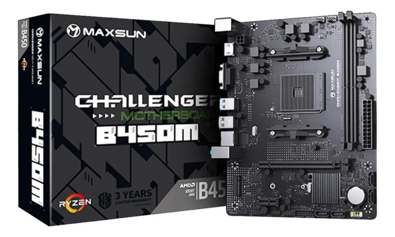 Placa Mãe Maxsun B450M Ms-Challenger AM4 DDR4 M-ATX AMD