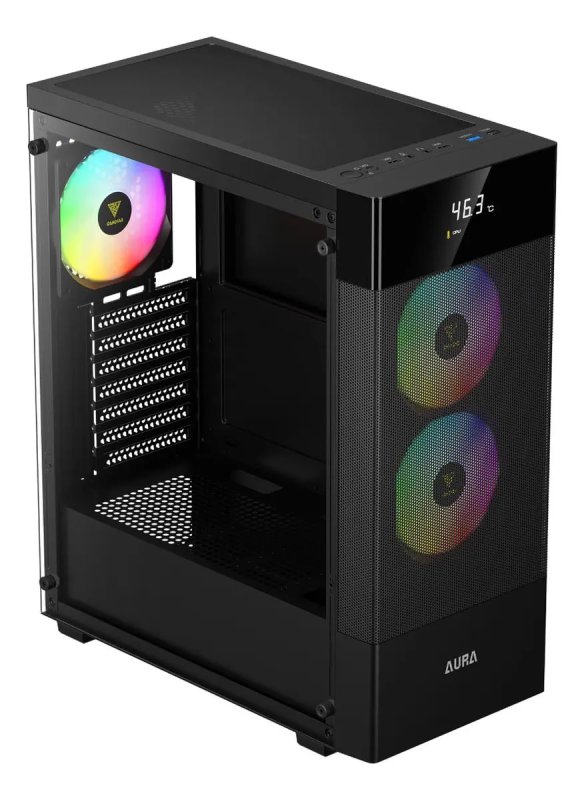 Gabinete Gamer Gamdias Aura Gc5 Elite Preto Argb Com 3 Fans