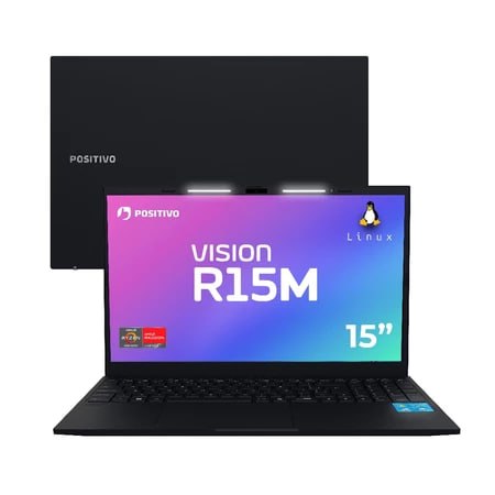Notebook Vision R15M AMD Ryzen 5-5625U Linux 16GB RAM 512GB SSD Wi-Fi 6 15” IPS