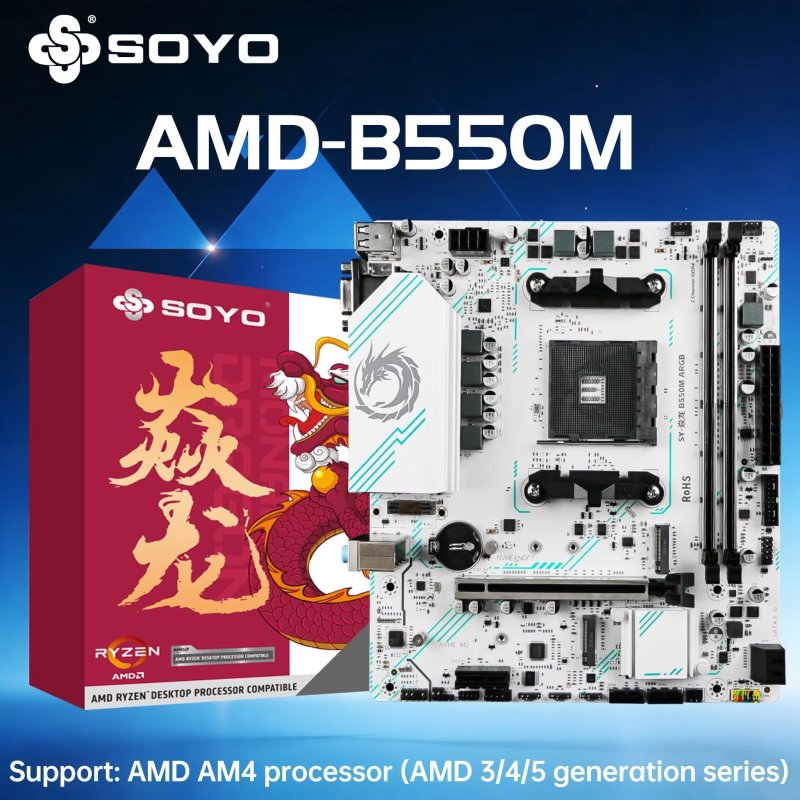 Placa Mãe Soyo B550M Eternal PCI 4.0 ARGB