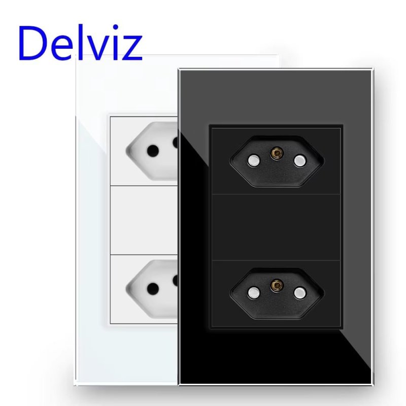 5 UNIDADES - Tomada Dupla Wifi Padrão Brasileiro 20A (Painel de vidro)