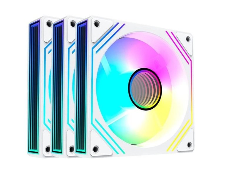 Kit Ventoinhas Acegeek Neon, ARGB, 3x120mm, Branco
