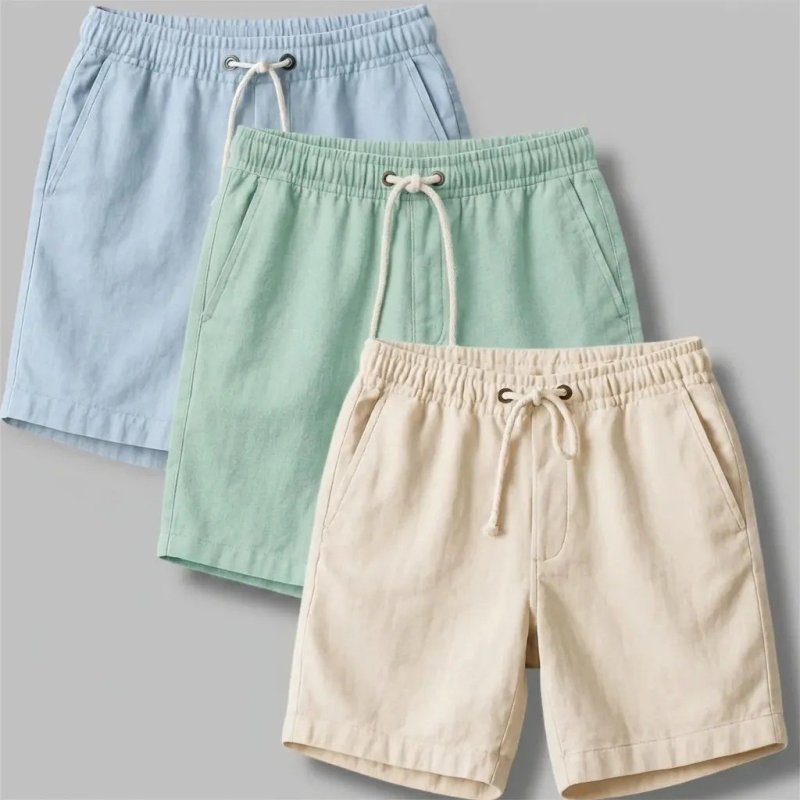 Kit 3 Shorts Masculino Bermuda Linho