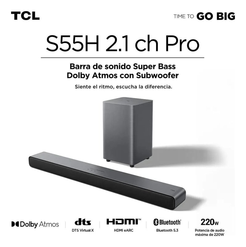 Barra de Som TCL S55H 2.1 Dolby Atmos