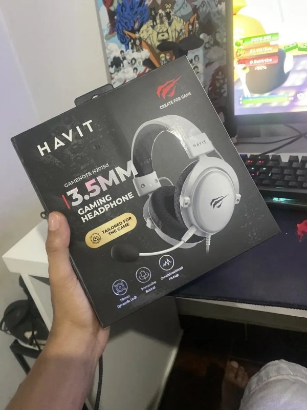 Fone De Ouvido Gamer Headset Havit H2015d Pc Consoles Branco