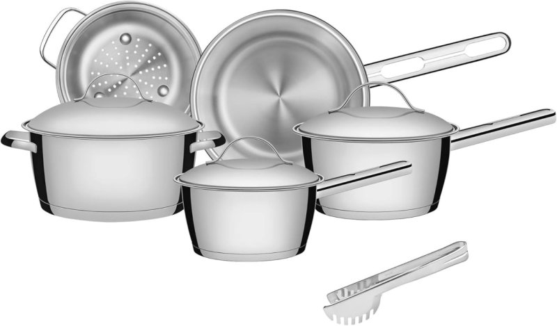 Panela Tramontina Allegra 5 Peças Aço Inox Fundo Triplo + Pegador