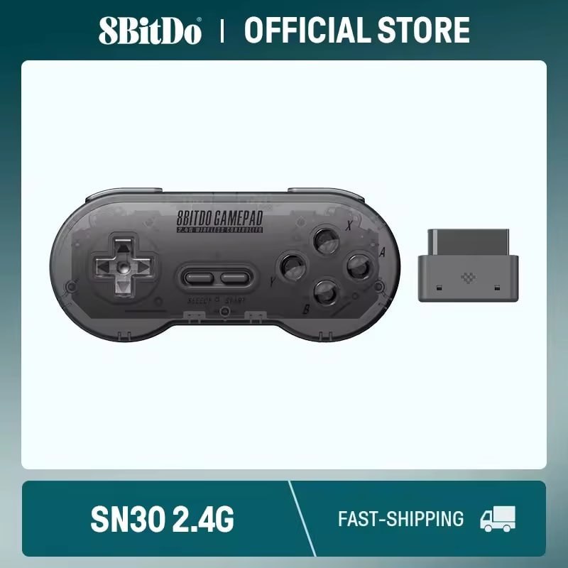 Controle 8BitDo SN30 2.4G Sem Fio para Super Nintendo Original (SNES/SFC)