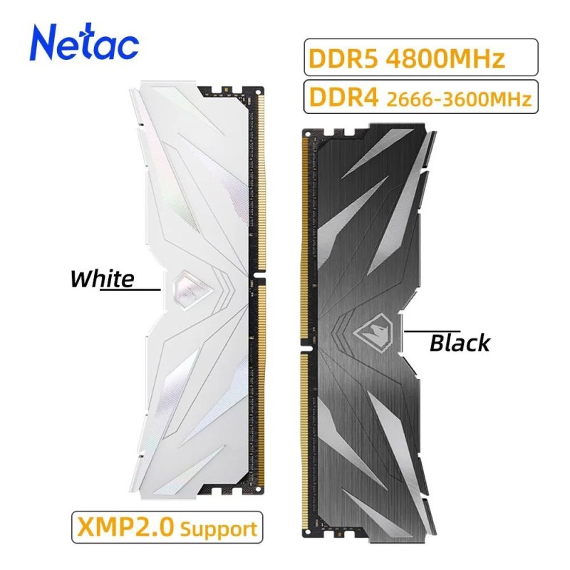 Memória Ram Netac 16GB (2x8GB) DDR4 3200MHz Branca