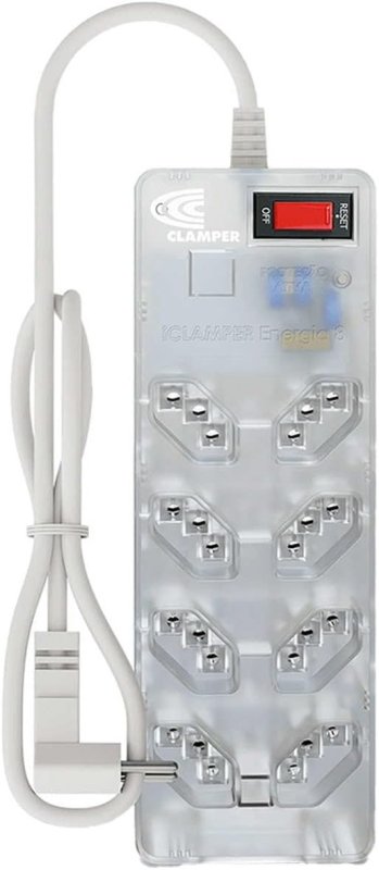 CLAMPER Filtro de Linha iCLAMPER Energia 8 com 8 Tomadas e Proteção Contra Surtos (DPS)