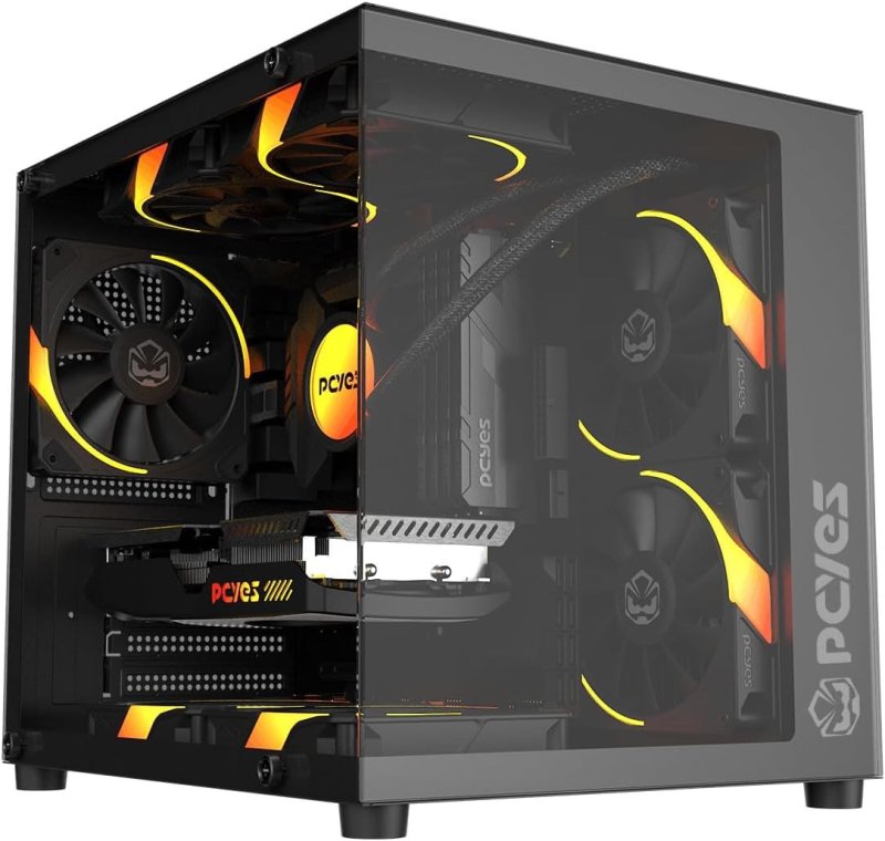 GABINETE GAMER PCYES FORCEFIELD MINI BLACK VULCAN