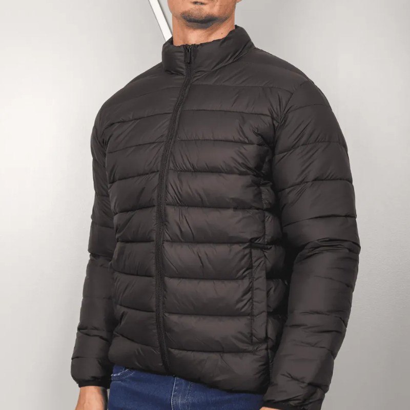 Jaqueta Masculina Gola Curta Impermeável Com Punho Elástico