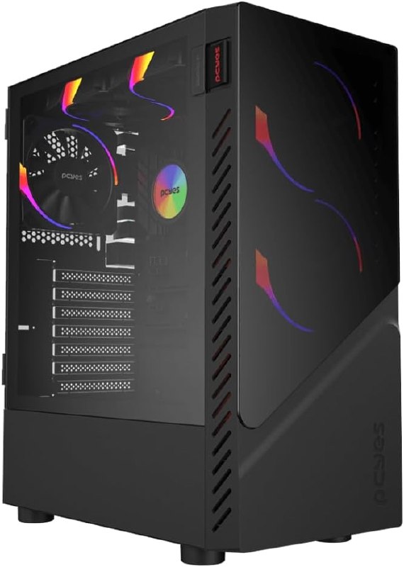 Gabinete Gamer Black Vulcan Mid-Tower ATX Lateral em Vidro Temperado