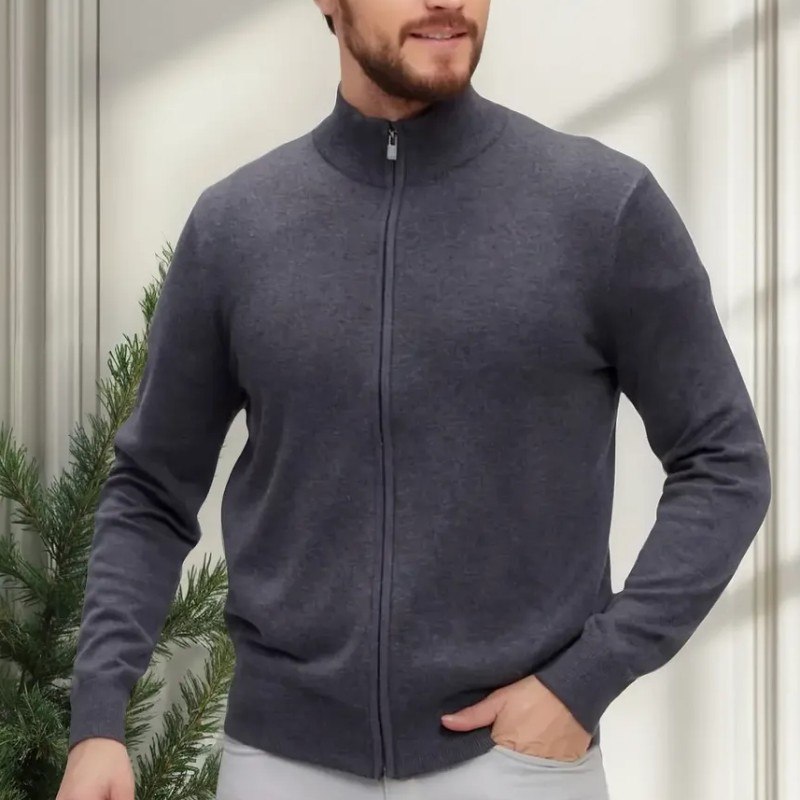 Casaco Masculino Com Zíper Blusa De Frio Sueter Tricot Frio