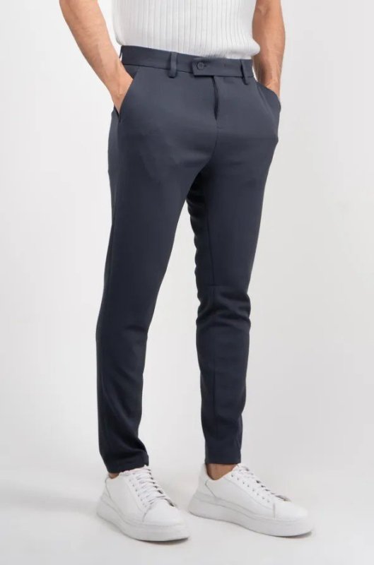 Calça Social Alfaiataria Masculina Malha Elastano Stretch