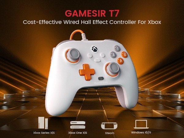 Controle Gamesir T7 com Fio para Xbox One, Series S X, PC, Efeito Hall Anti Drift