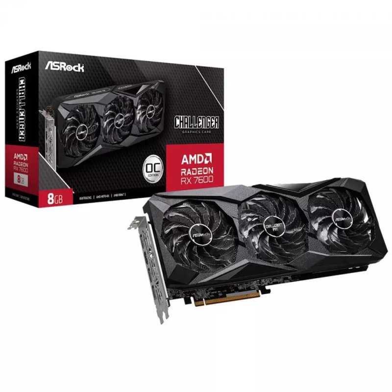 Placa de Vídeo AsRock AMD Radeon RX 7600 Challenger Pro OC, 8GB, GDDR6