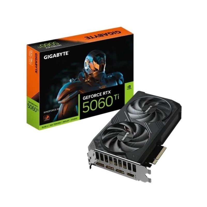 Placa de Vídeo NVIDIA GeForce GIGABYTE RTX5060TI 8GB Windforce 2X GDDR7 128 Bits HDMI/3X DP- GV-N506TWF2-8GD