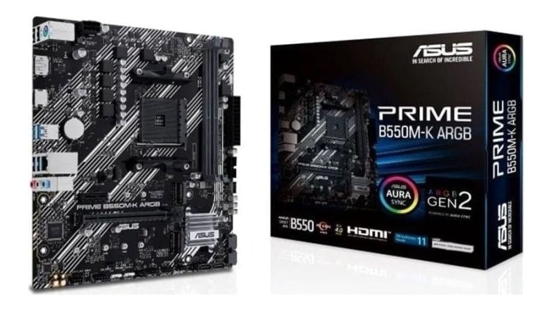 Placa Mãe Asus Prime B550M-K ARGB
